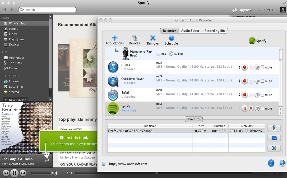 Spotify music recorder for mac