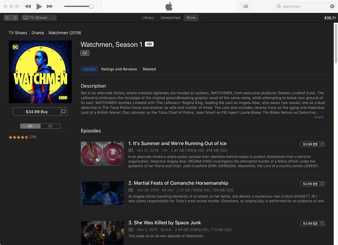 watchmen on iTunes