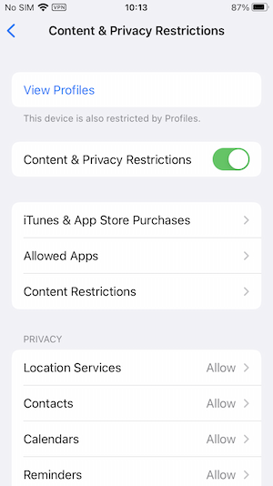 Allowed Apps
