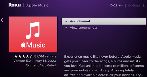 Apple music on Roku