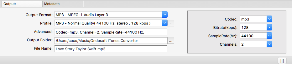 output format