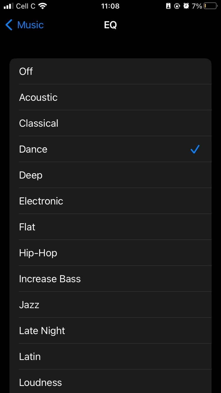 Apple Music equalizer