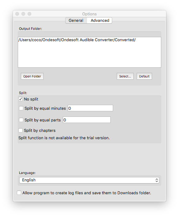 تعيين محول AudioBook لنظام التشغيل Mac