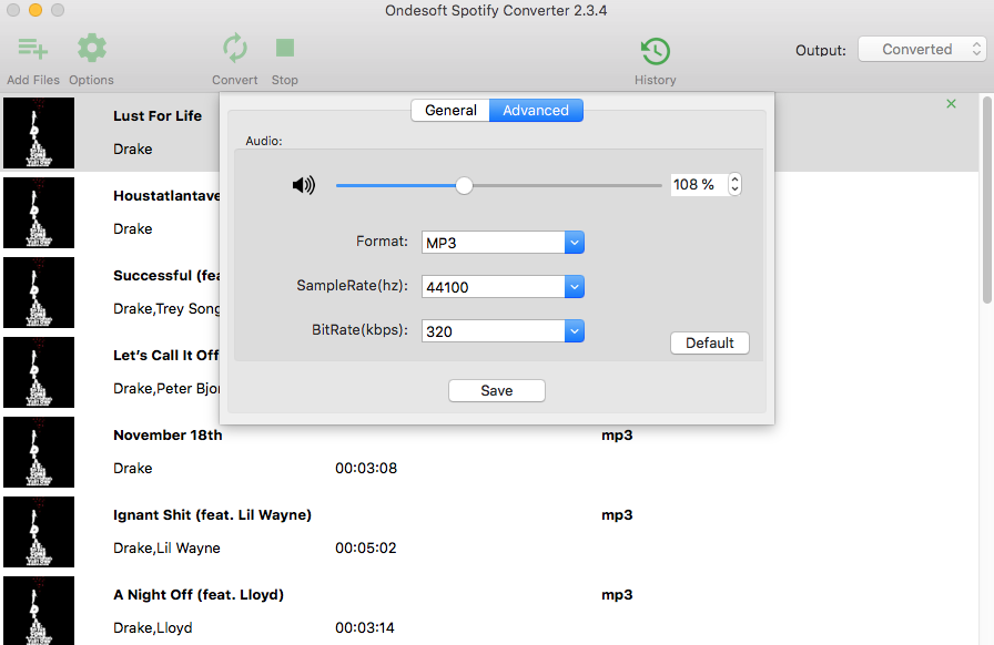 Spotify إلى mp3 ، m4a ، wav ، flac