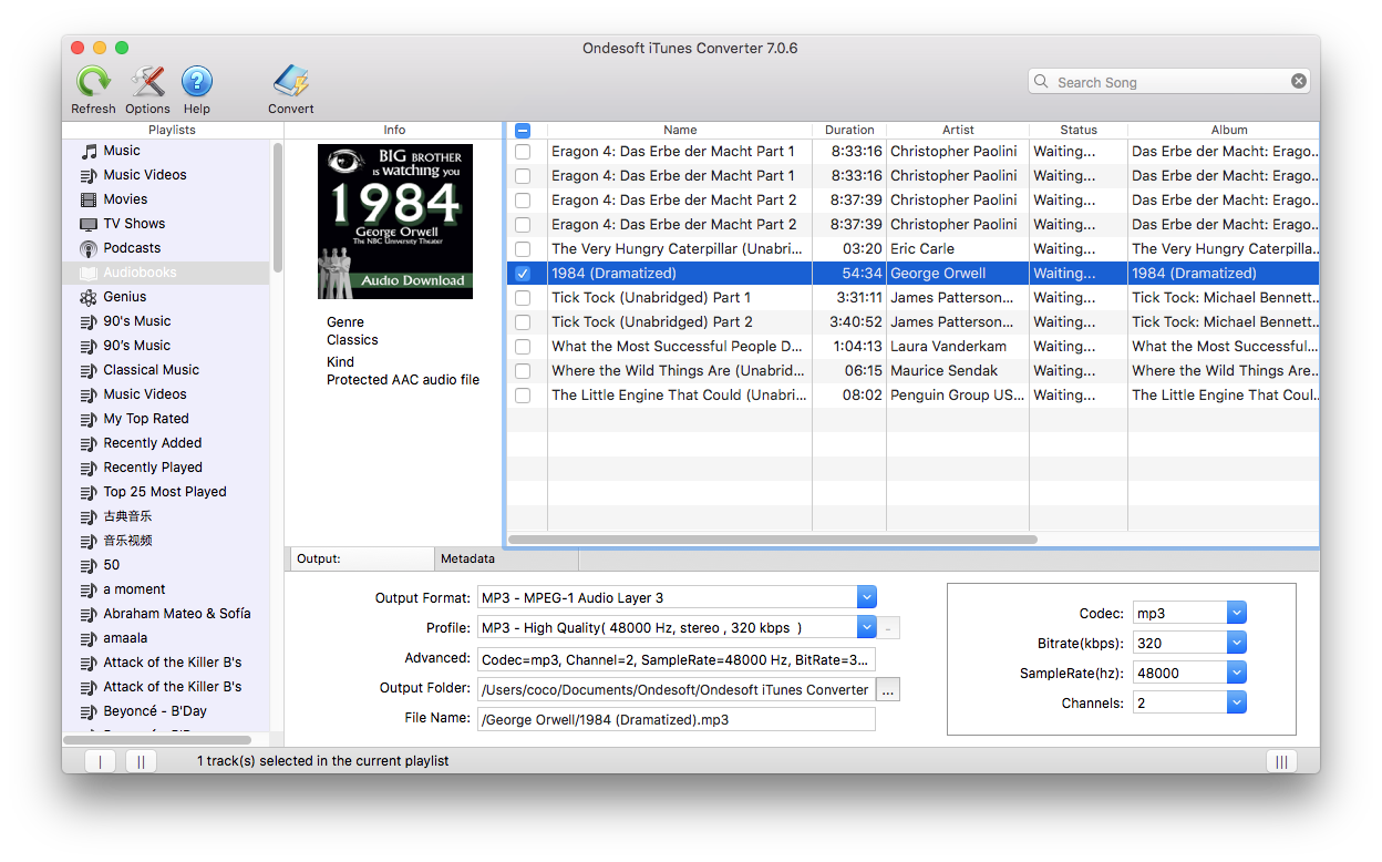 Audiobook to MP3 converter