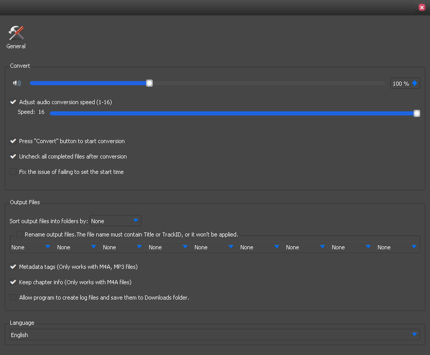 AudioBook Converter preferences