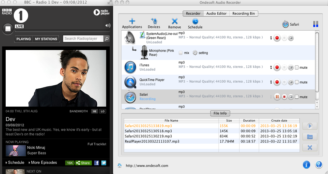 record BBC radio on mac