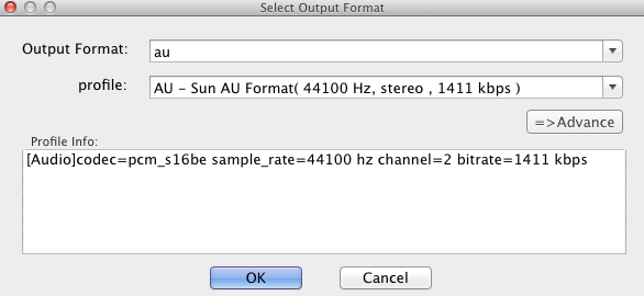select output audio format on mac