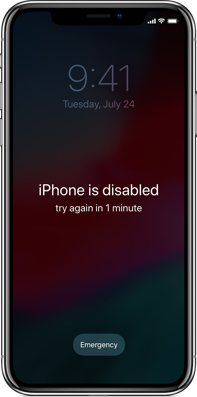 fix disabled iphone, ipad, ipod