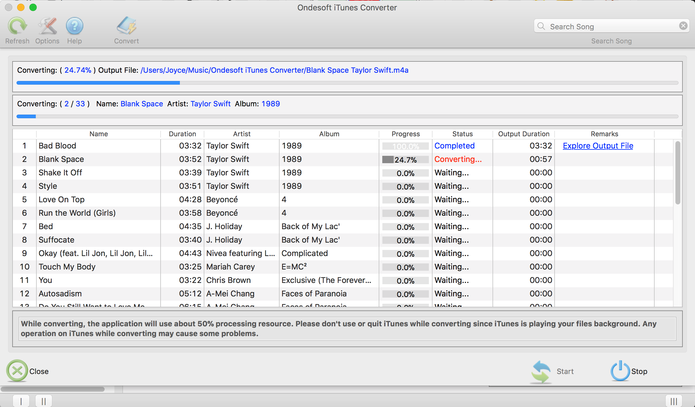 converti Apple Music in flac