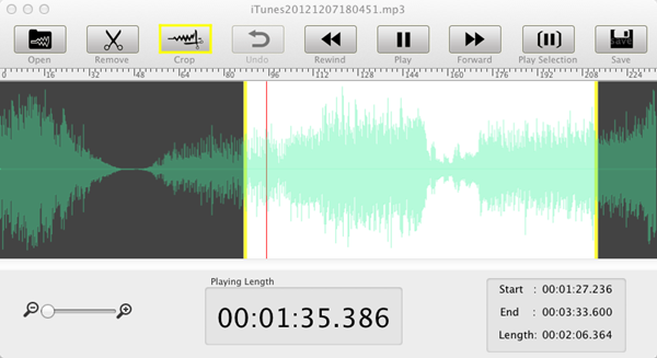 ritaglia file audio su mac