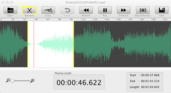 taglia i file audio su mac