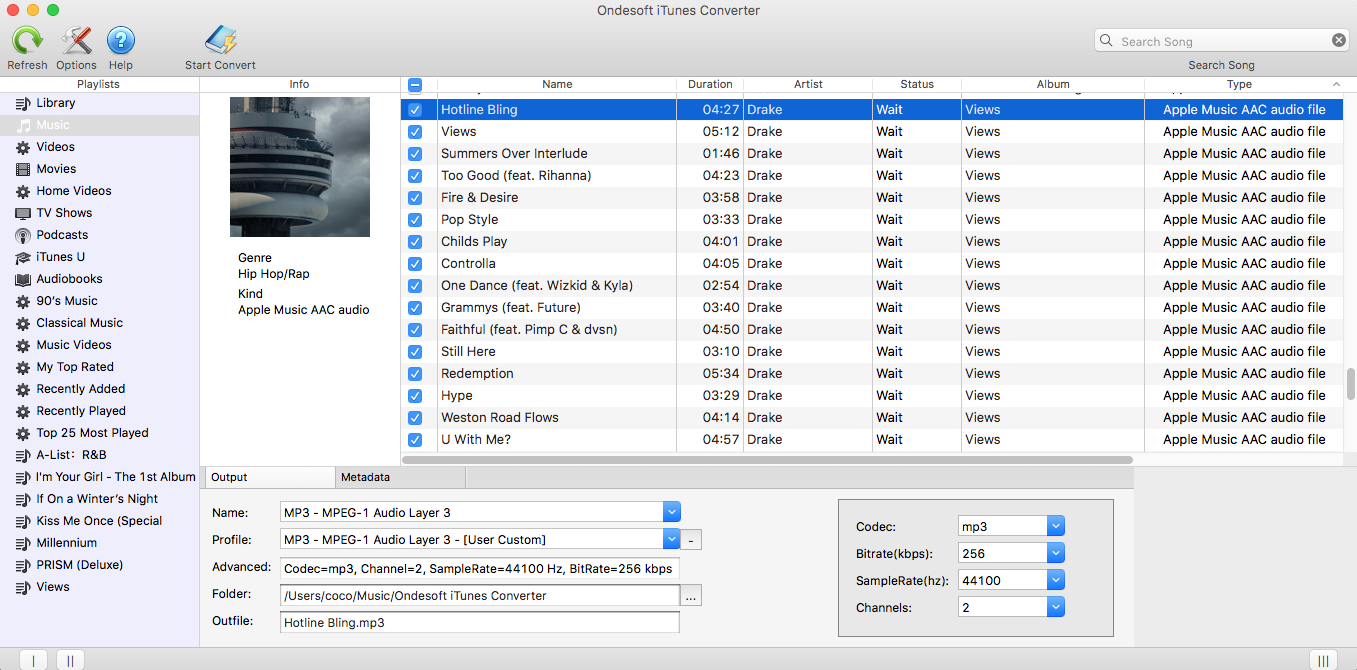 Converti iTunes M4P/M4B/M4A in MP3