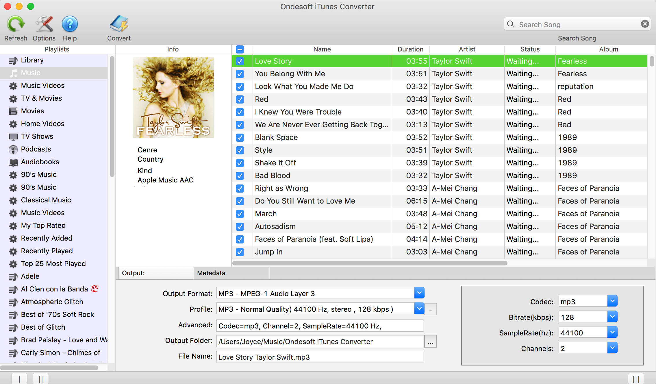 Converti iTunes M4P in MP3