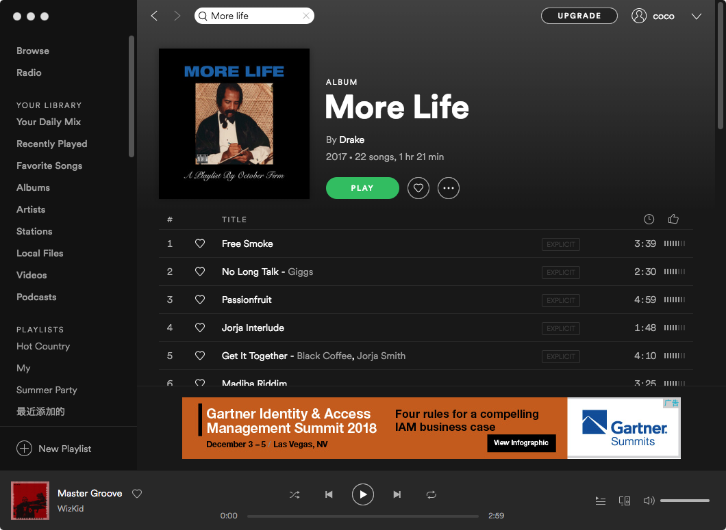 Drake più vita su Spotify