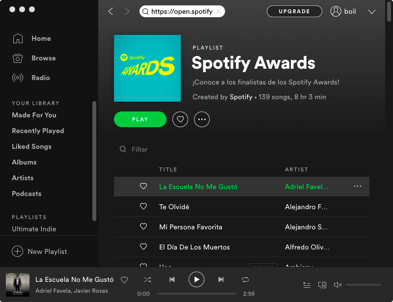 trascina e rilascia i brani Spotify