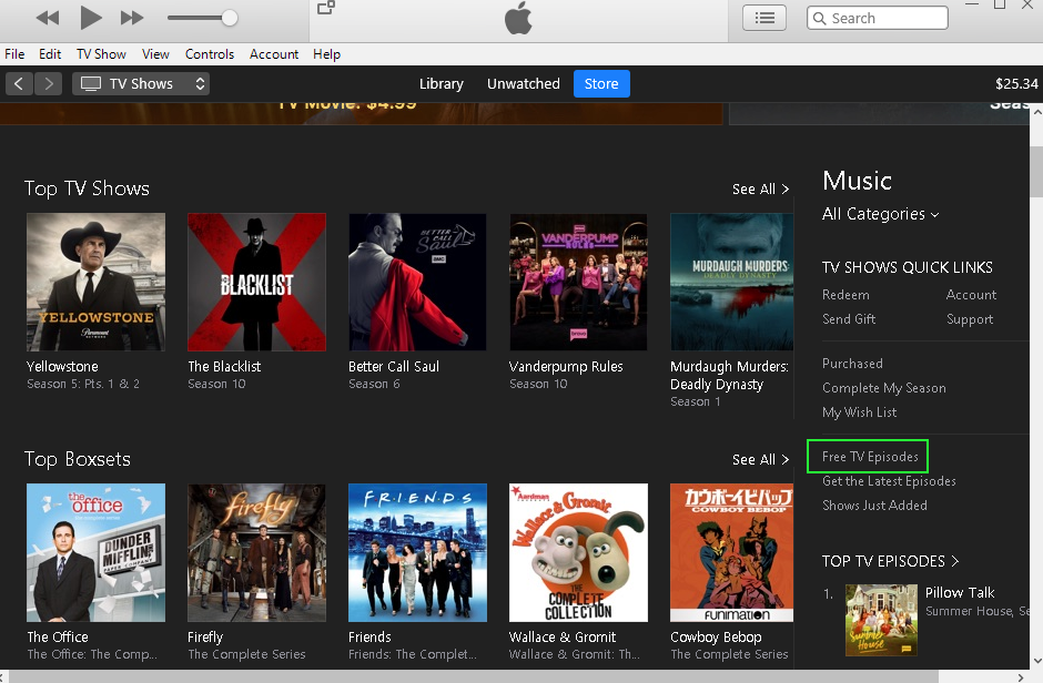 iTunes Free TV Episodes
