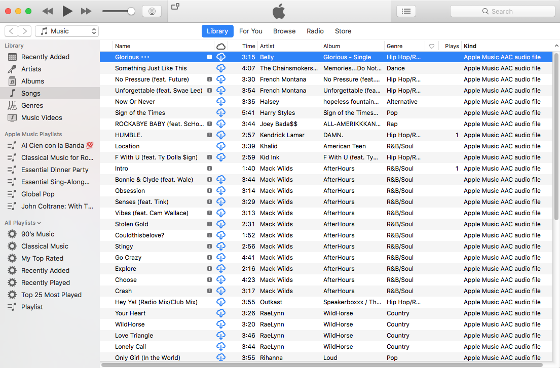 Arquivo de áudio AAC do Apple Music