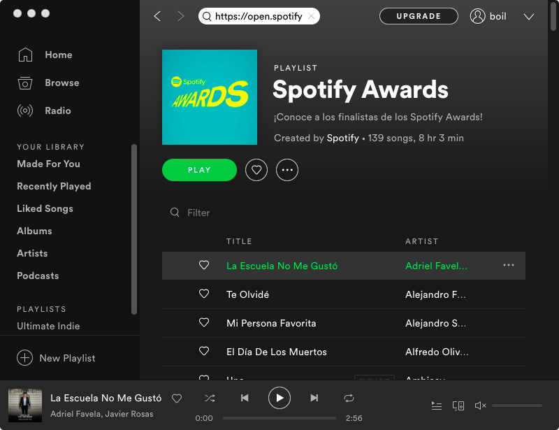 arrastar e soltar músicas spotify