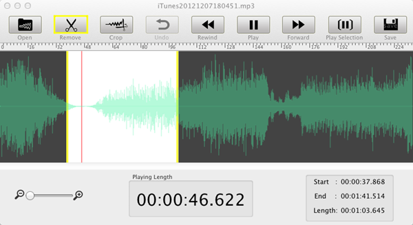 обрезать аудиофайлы на Mac