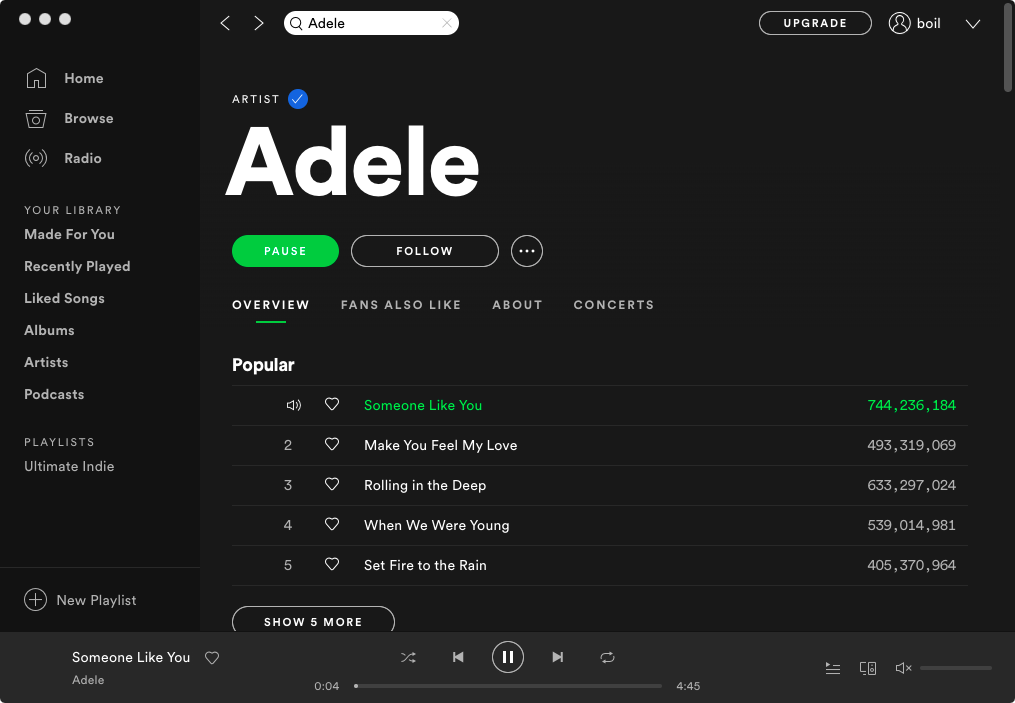 Перетащите песни spotify