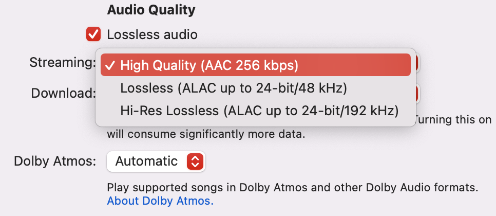 Apple Music quality