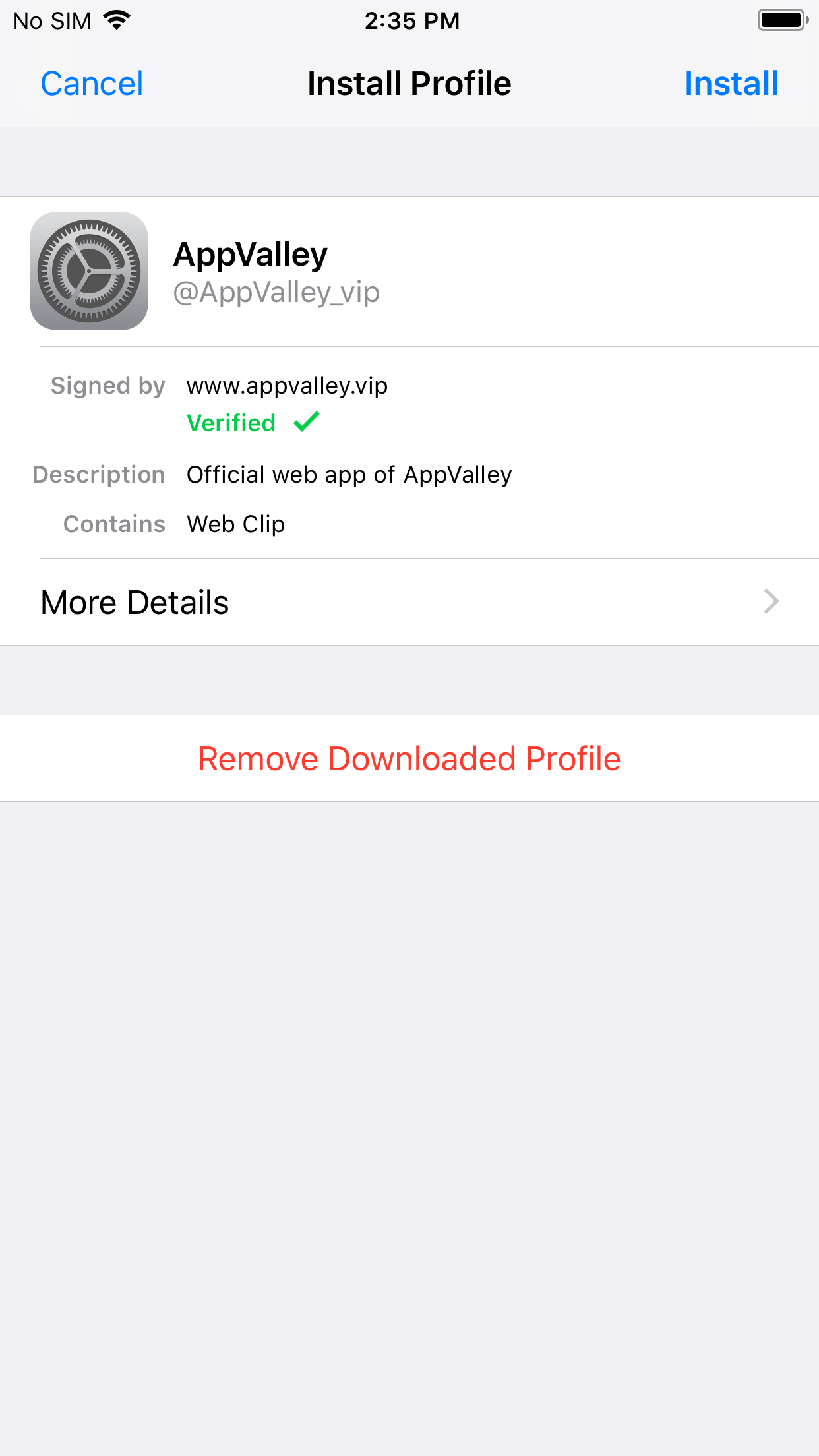 install appvalley