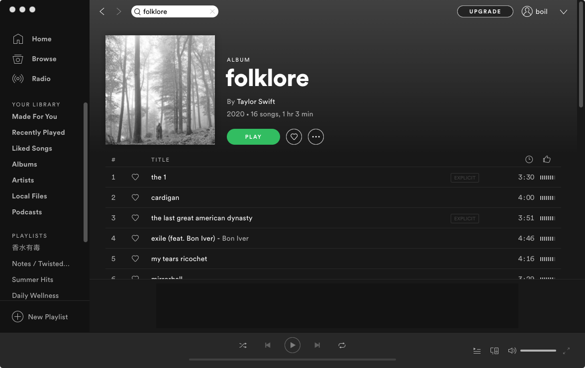 download album folklore to mp3