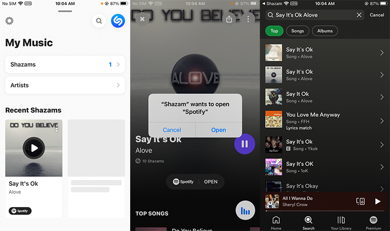 Spotify Shazam