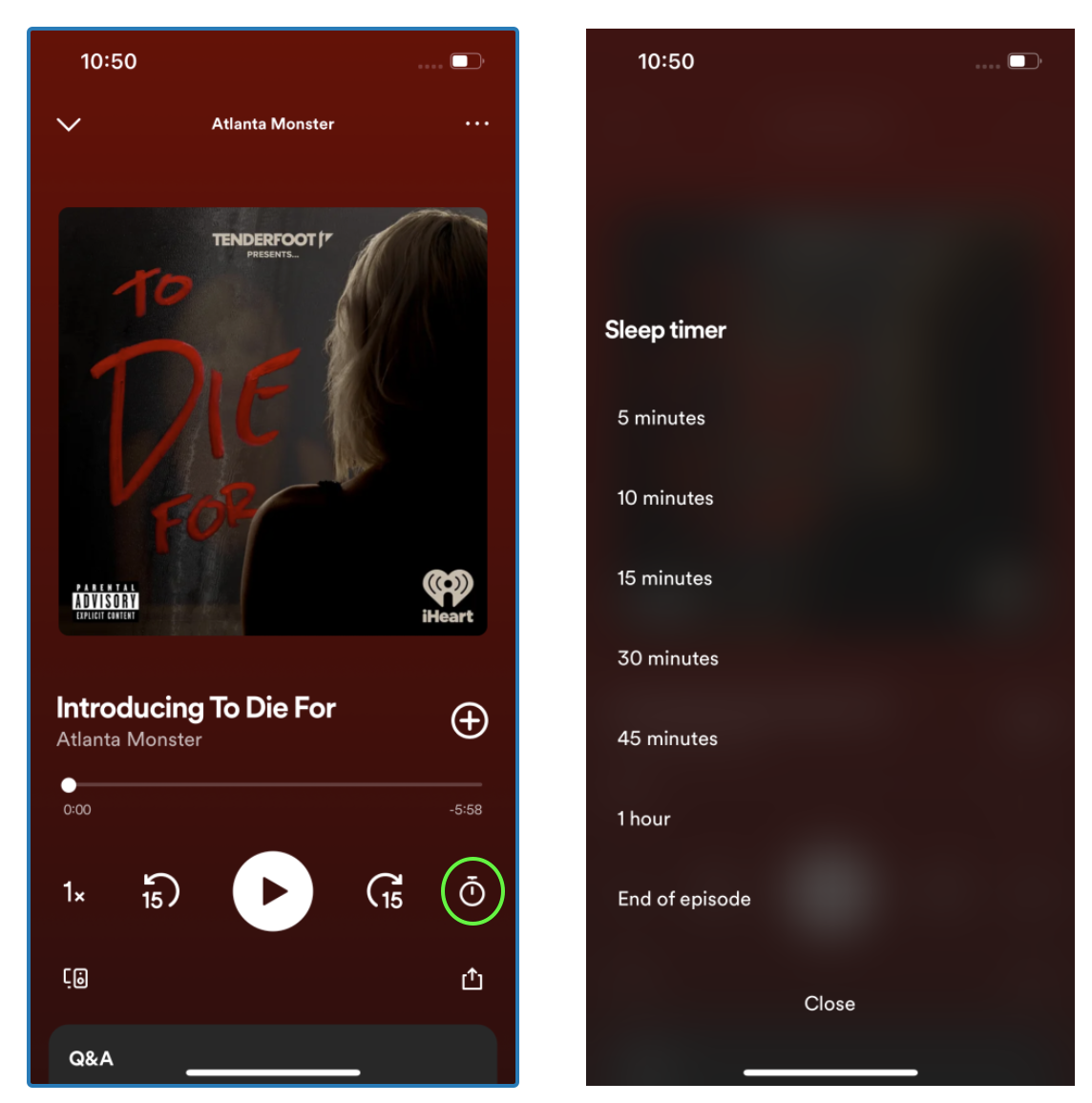 Spotify Sleep Timer