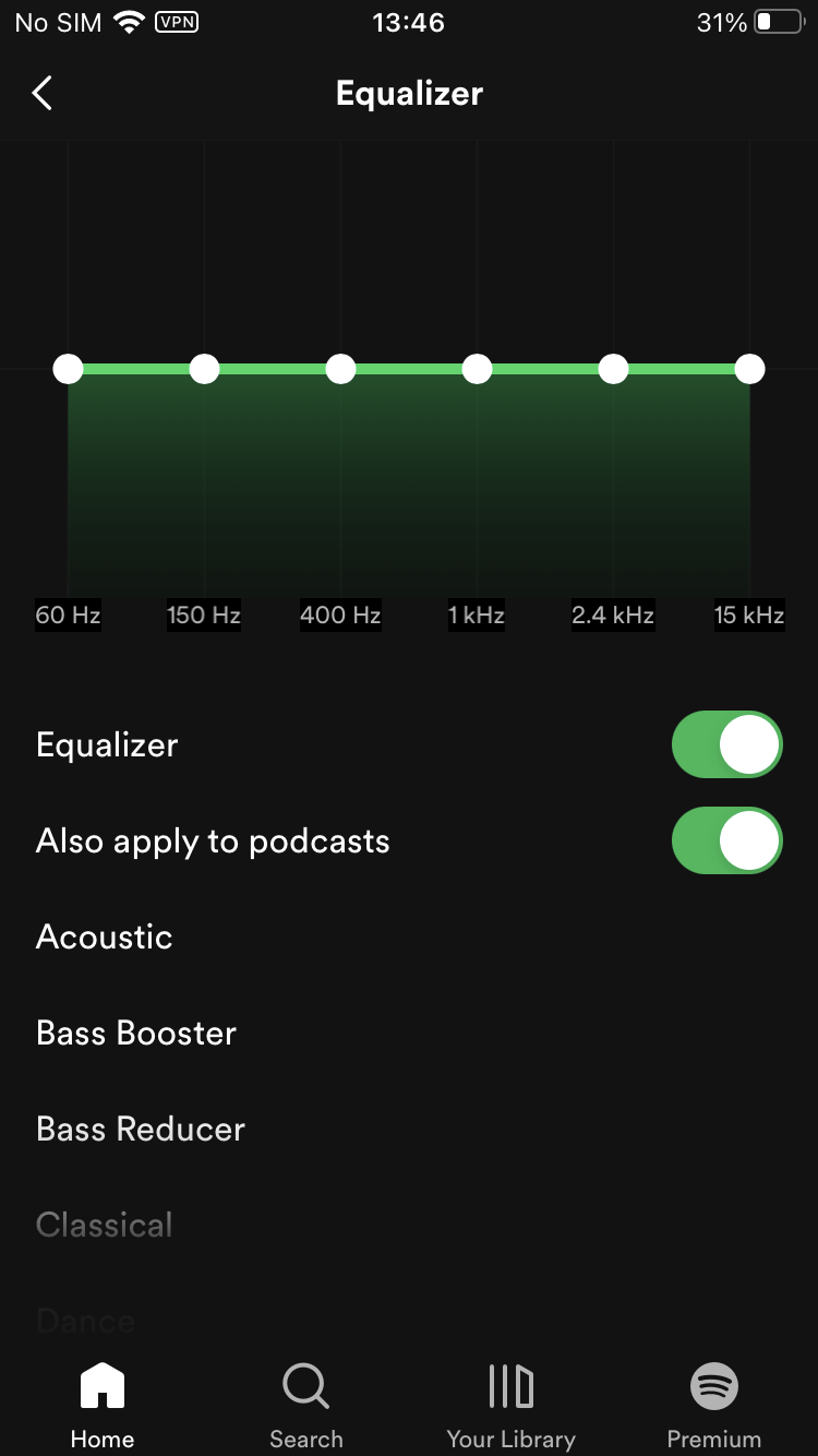 Spotify Equalizer iOS