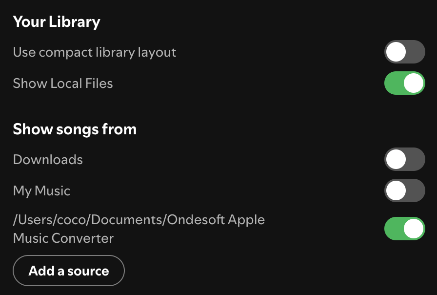 Spotify Local audio files