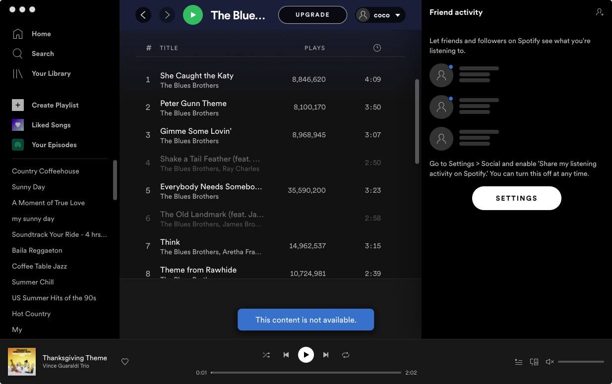 Spotify song not available