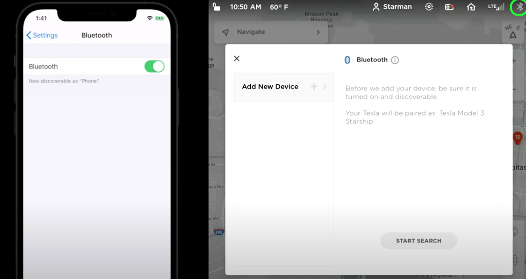 Connect Tesla to Bluetooth